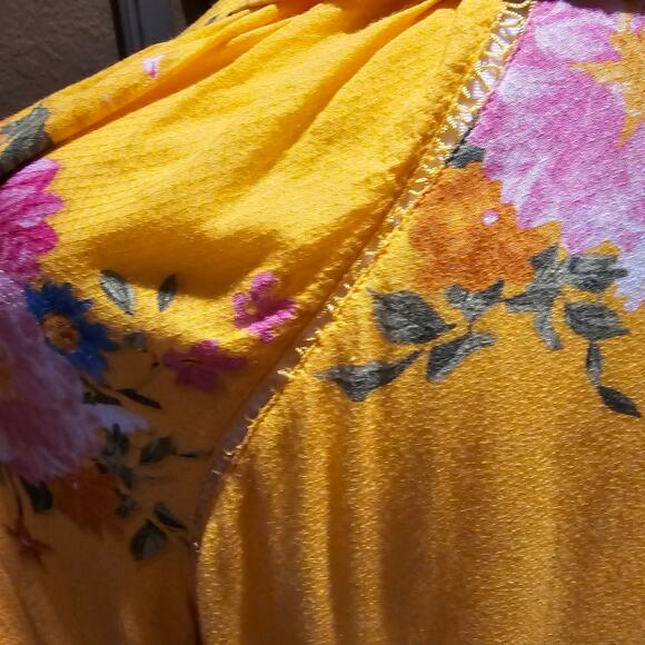 FARM Rio XL Floral Blouse Women Boho Tropical Festival Cottagecore Statement Top - Picture 12 of 12